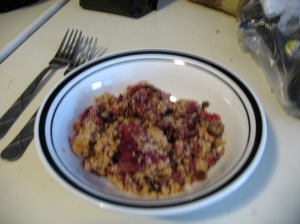 Zach found a recipe for this paleo berry crumble and it was seriously delicious! If you need a paleo pick me up, hit this recipe up. http://cakestopaleo.com/paleo-berry-crumble/